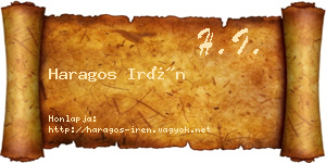 Haragos Irén névjegykártya